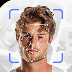 AI Face scanner, Face analysis icon